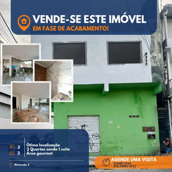 Foto 1 de Casa com 2 Quartos à venda, 70m² em Alvorada, Manaus