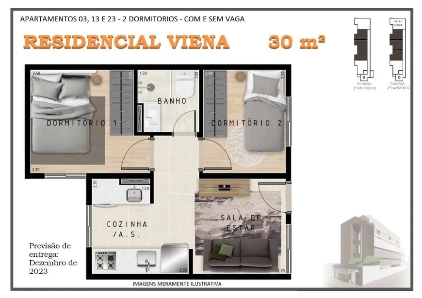 Foto 1 de Apartamento com 2 Quartos à venda, 30m² em Vila Formosa, São Paulo