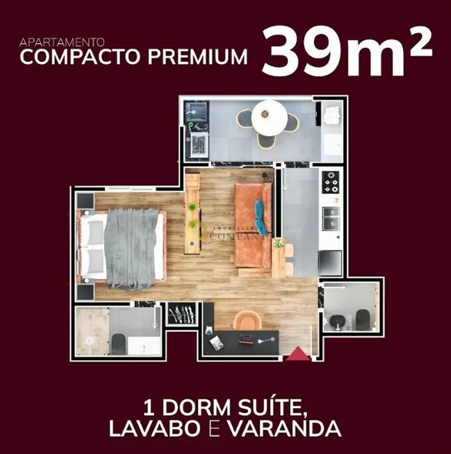 Foto 1 de Apartamento com 1 Quarto à venda, 39m² em Vila Carvalho, Sorocaba