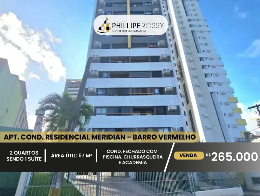 Foto 1 de Apartamento com 2 Quartos à venda, 57m² em Barro Vermelho, Natal