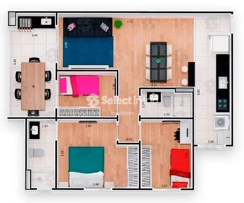 Foto 1 de Apartamento com 3 Quartos à venda, 76m² em Vila Bocaina, Mauá