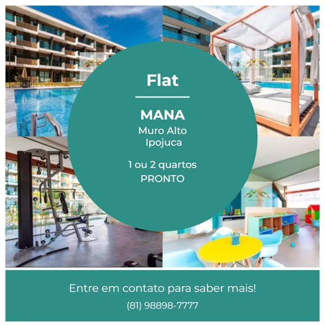 Foto 1 de Apartamento com 1 Quarto à venda, 29m² em Muro Alto, Ipojuca