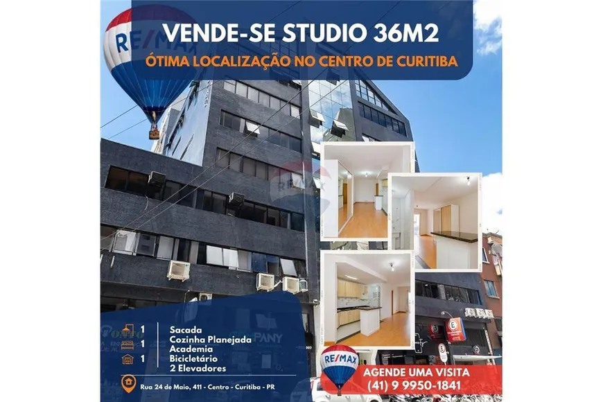 Foto 1 de Apartamento com 1 Quarto à venda, 36m² em Centro, Curitiba