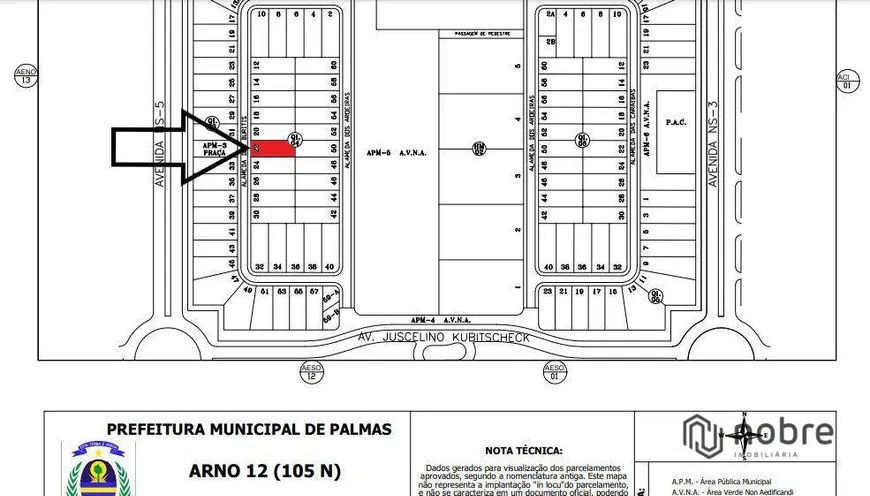 Foto 1 de Lote/Terreno à venda, 600m² em Plano Diretor Norte, Palmas