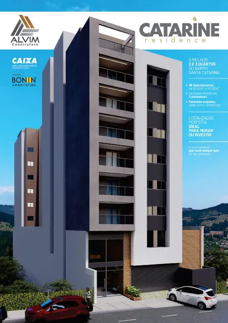 Foto 1 de Apartamento com 3 Quartos à venda, 75m² em Santa Catarina, Juiz de Fora