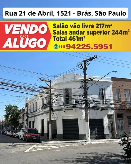 Foto 1 de Ponto Comercial com 6 Quartos para venda ou aluguel, 461m² em Brás, São Paulo