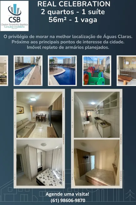 Foto 1 de Apartamento com 2 Quartos à venda, 55m² em Sul (Águas Claras), Brasília