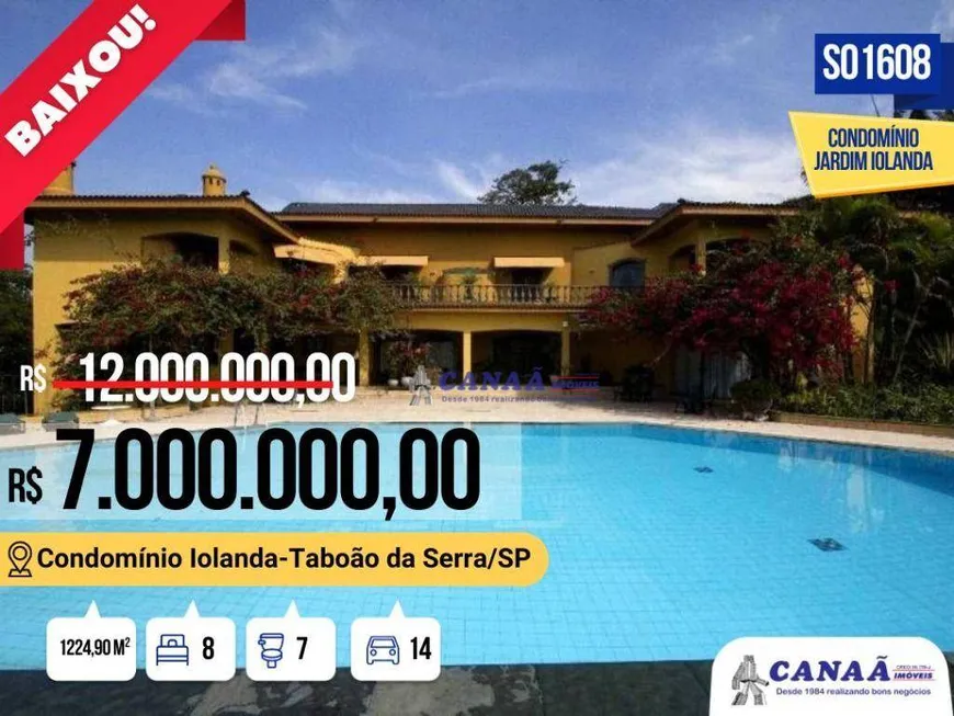 Foto 1 de Casa de Condomínio com 8 Quartos à venda, 1225m² em Condomínio Iolanda, Taboão da Serra