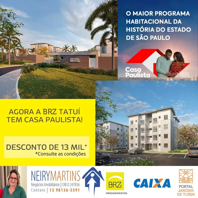 Foto 1 de Apartamento com 2 Quartos à venda, 45m² em Jardim Lírio, Tatuí