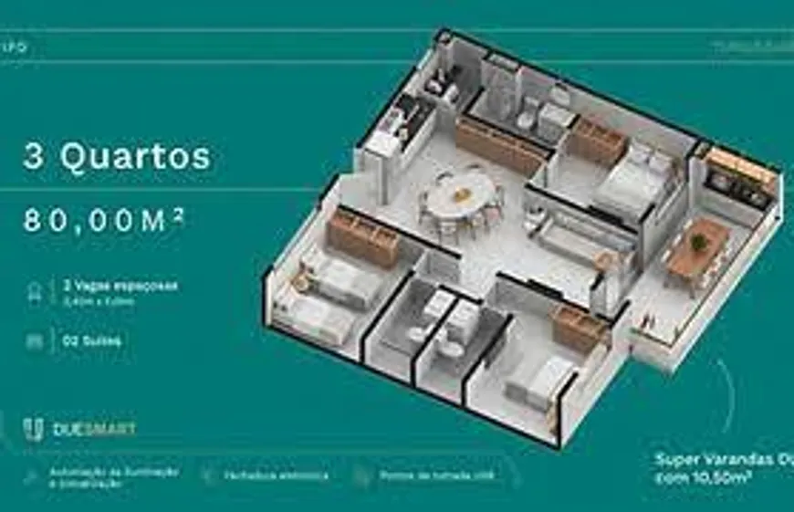 Foto 1 de Apartamento com 3 Quartos à venda, 80m² em Centro, Carneiros