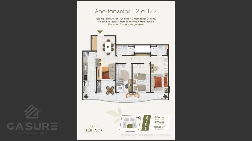 Foto 1 de Apartamento com 3 Quartos à venda, 105m² em Aviação, Praia Grande