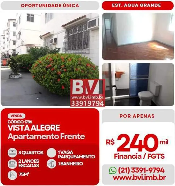 Foto 1 de Apartamento com 3 Quartos à venda, 78m² em Vista Alegre, Rio de Janeiro