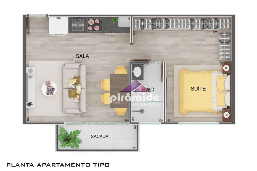 Foto 1 de Apartamento com 1 Quarto à venda, 47m² em Indaiá, Caraguatatuba