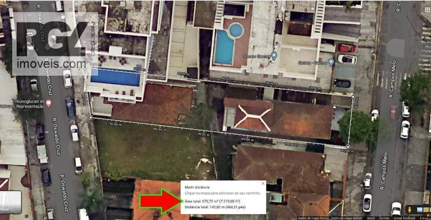 Foto 1 de Lote/Terreno à venda, 671m² em Boqueirão, Santos
