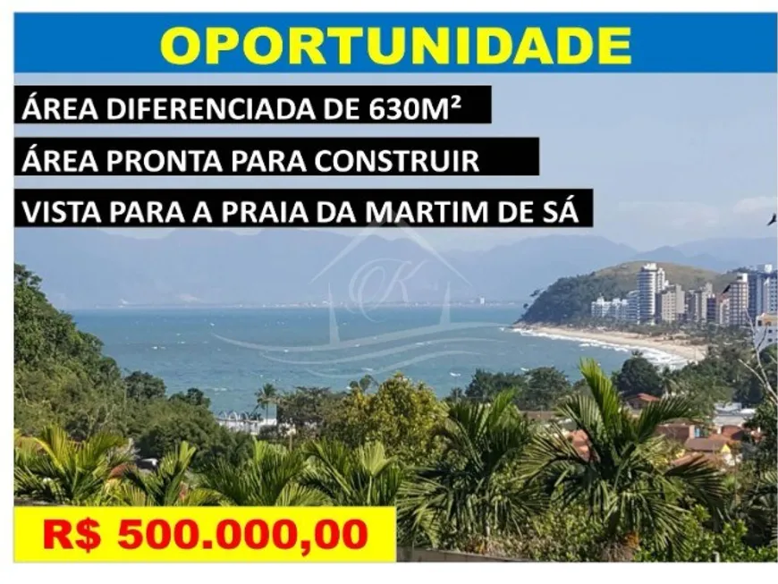 Foto 1 de Lote/Terreno à venda, 630m² em Martim de Sa, Caraguatatuba