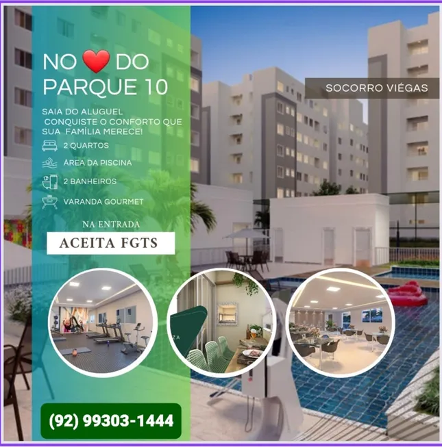 Foto 1 de Apartamento com 2 Quartos à venda, 49m² em Parque Dez de Novembro, Manaus