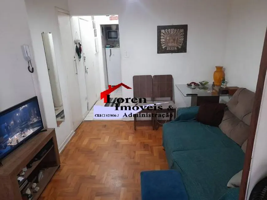 Foto 1 de Apartamento com 1 Quarto à venda, 35m² em Gonzaguinha, São Vicente