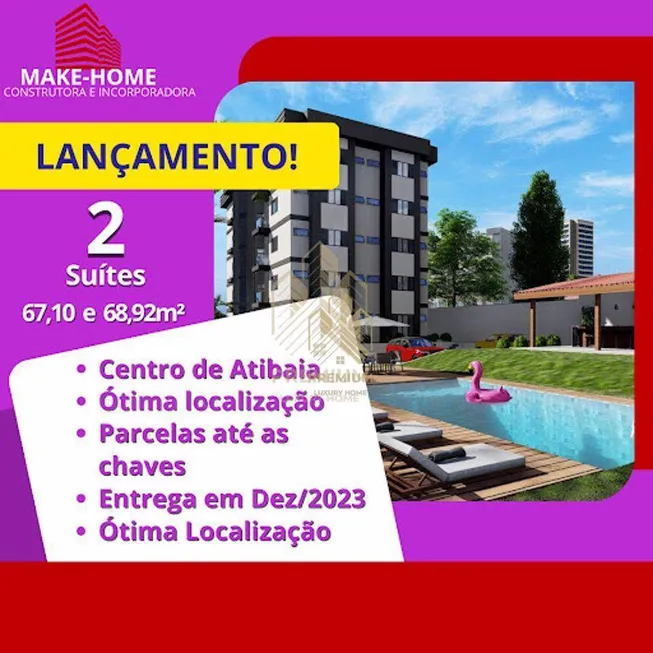 Foto 1 de Apartamento com 2 Quartos à venda, 69m² em Centro, Atibaia