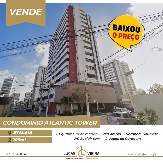 Foto 1 de Apartamento com 3 Quartos à venda, 103m² em Atalaia, Aracaju