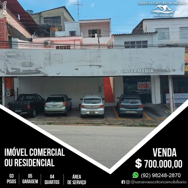 Foto 1 de Casa com 4 Quartos à venda, 300m² em Centro, Manaus