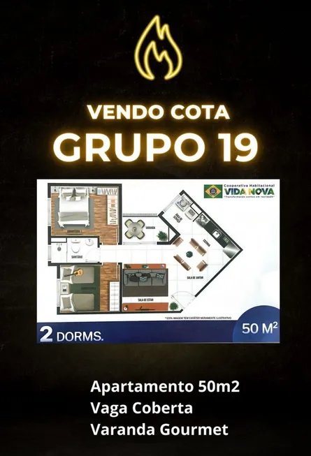 Foto 1 de Apartamento com 2 Quartos à venda, 50m² em Jardim Salete, Taboão da Serra