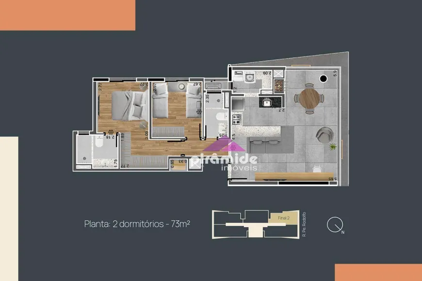 Foto 1 de Apartamento com 2 Quartos à venda, 73m² em Vila Ema, São José dos Campos