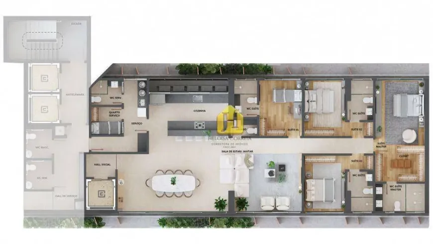 Foto 1 de Apartamento com 4 Quartos à venda, 195m² em Tirol, Natal