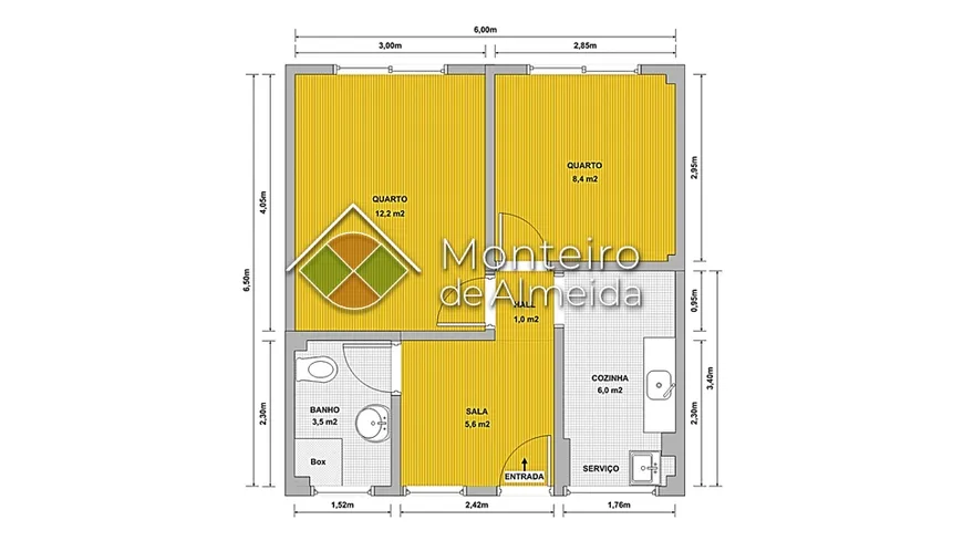 Foto 1 de Apartamento com 2 Quartos à venda, 52m² em República, São Paulo