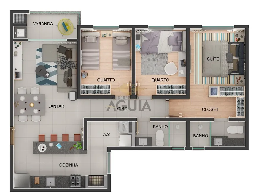 Foto 1 de Apartamento com 3 Quartos à venda, 76m² em Serrano, Belo Horizonte