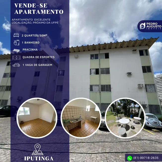 Foto 1 de Apartamento com 2 Quartos à venda, 50m² em Cidade Universitária, Recife