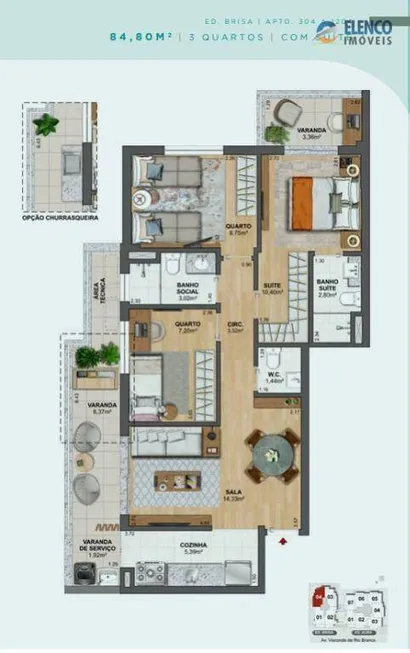 Foto 1 de Apartamento com 3 Quartos à venda, 85m² em São Domingos, Niterói