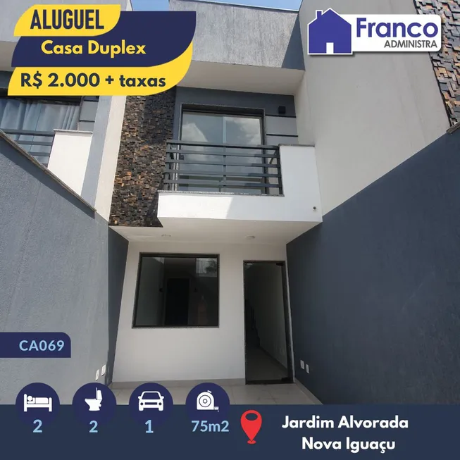 Foto 1 de Casa com 2 Quartos para alugar, 75m² em Jardim Alvorada, Nova Iguaçu