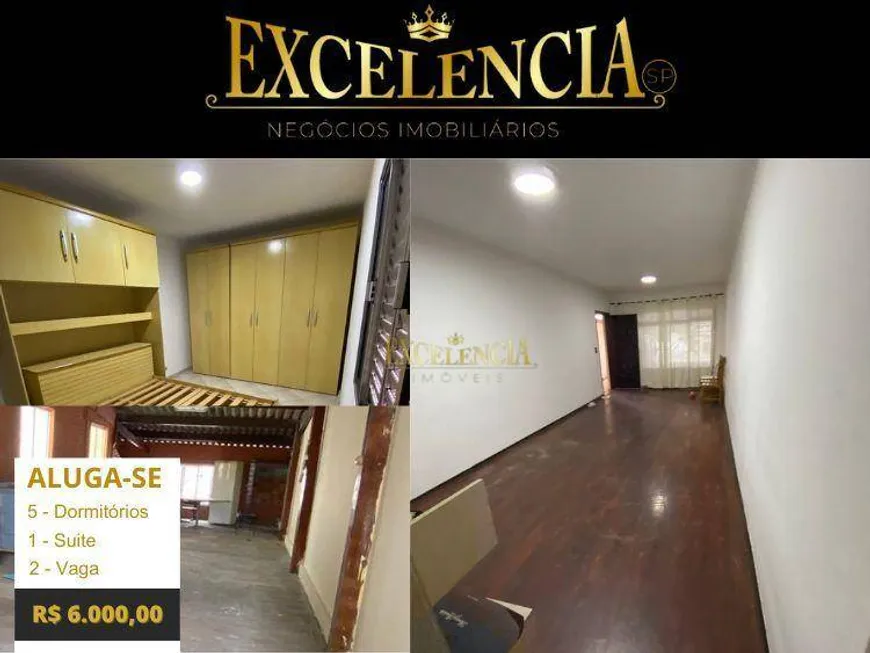 Foto 1 de Sobrado com 5 Quartos para alugar, 280m² em Vila Gustavo, São Paulo