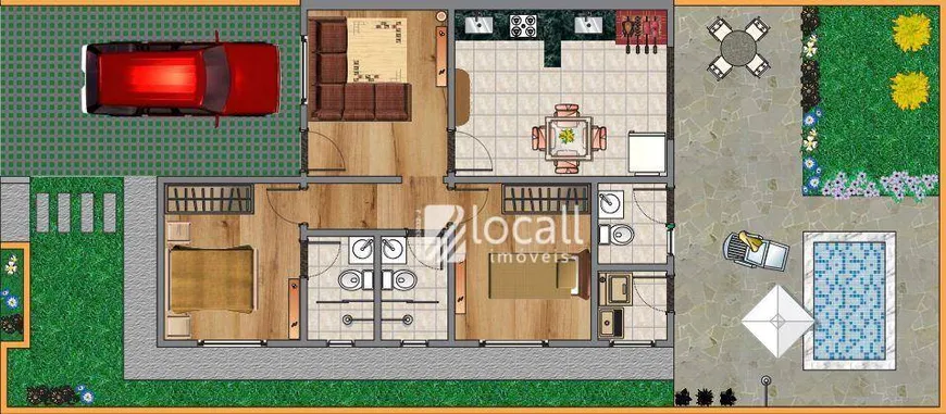 Foto 1 de Casa com 2 Quartos à venda, 81m² em , Cedral