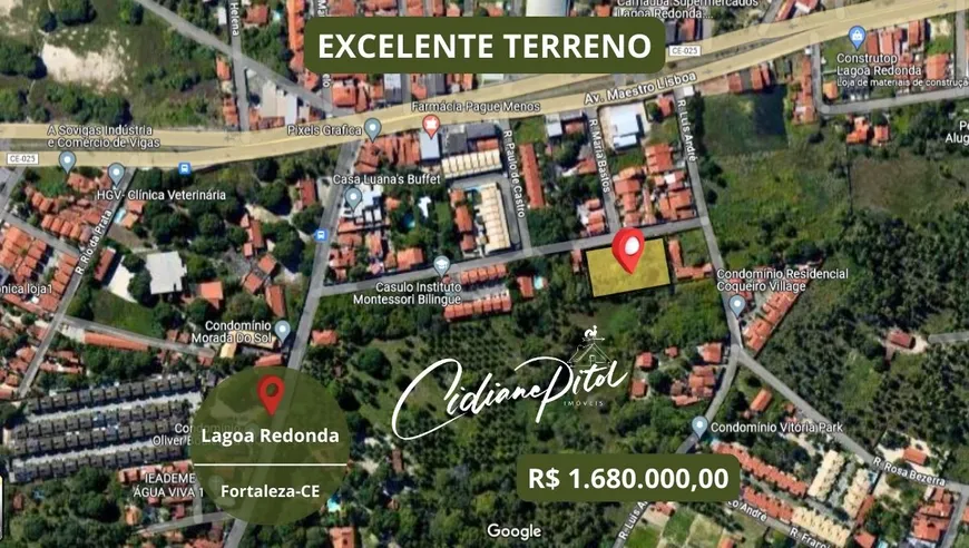 Foto 1 de Lote/Terreno à venda, 3400m² em Lagoa Redonda, Fortaleza