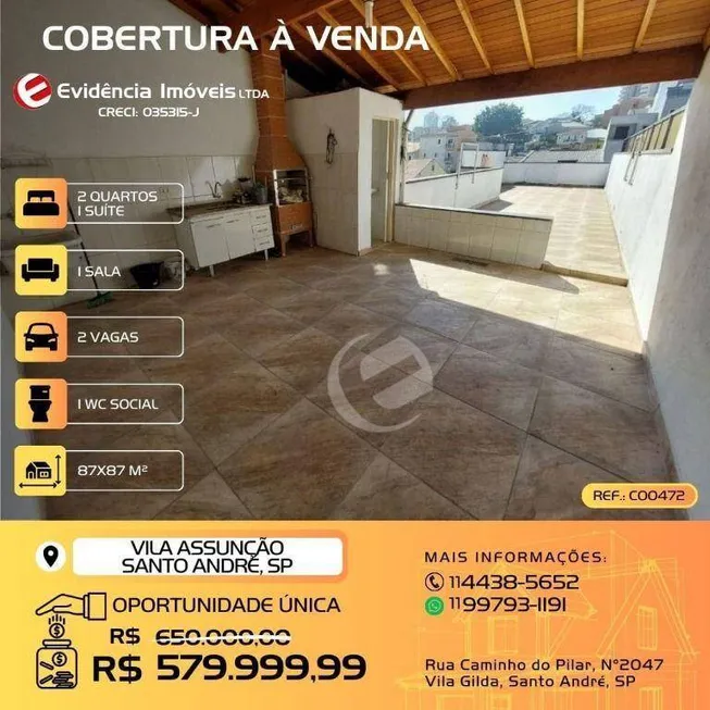 Foto 1 de Cobertura com 3 Quartos à venda, 174m² em Vila Assuncao, Santo André