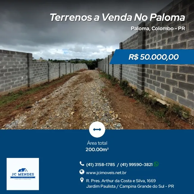 Foto 1 de Lote/Terreno à venda, 200m² em Paloma, Colombo