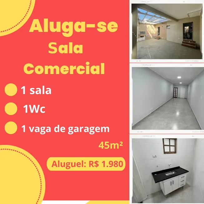 Foto 1 de Sala Comercial com 1 Quarto para alugar, 45m² em Assunção, São Bernardo do Campo