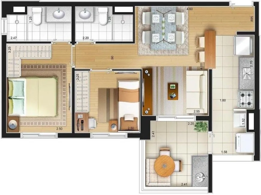 Foto 1 de Apartamento com 2 Quartos à venda, 57m² em Vila Prudente, São Paulo