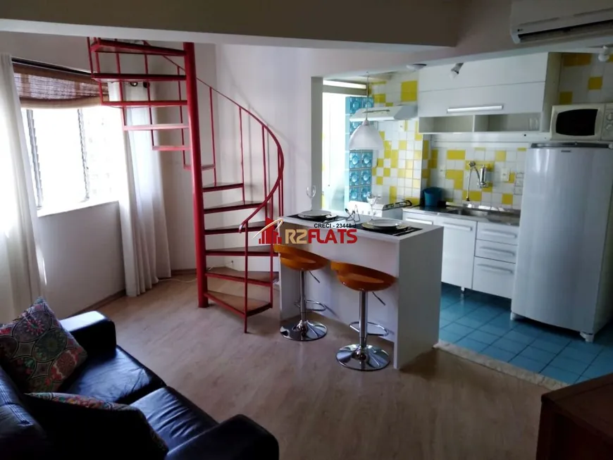 Foto 1 de Flat com 1 Quarto para alugar, 45m² em Vila Nova Conceição, São Paulo