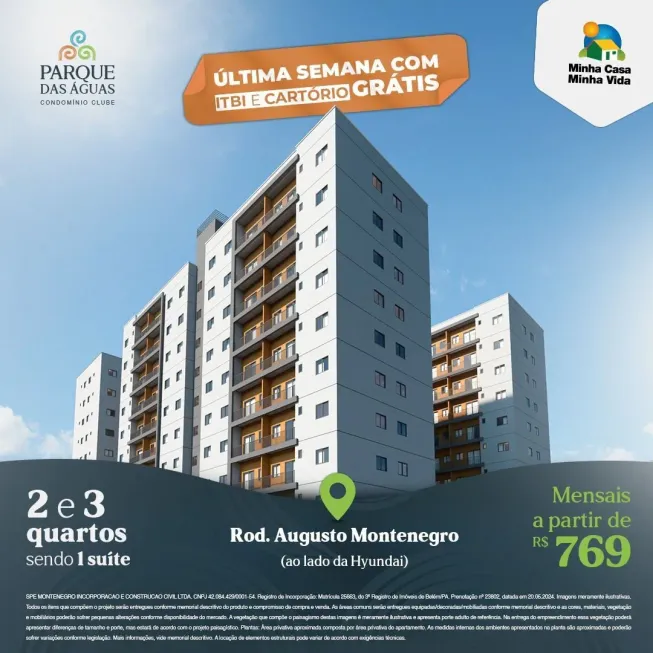 Foto 1 de Apartamento com 2 Quartos à venda, 42m² em Parque Verde, Belém