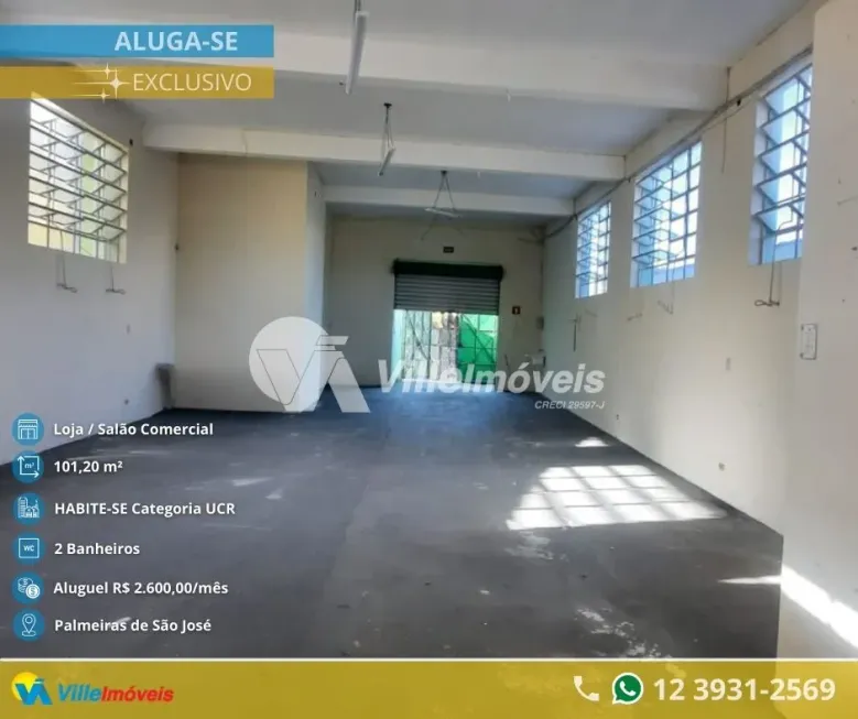 Foto 1 de Ponto Comercial para alugar, 101m² em Palmeiras de São José, São José dos Campos