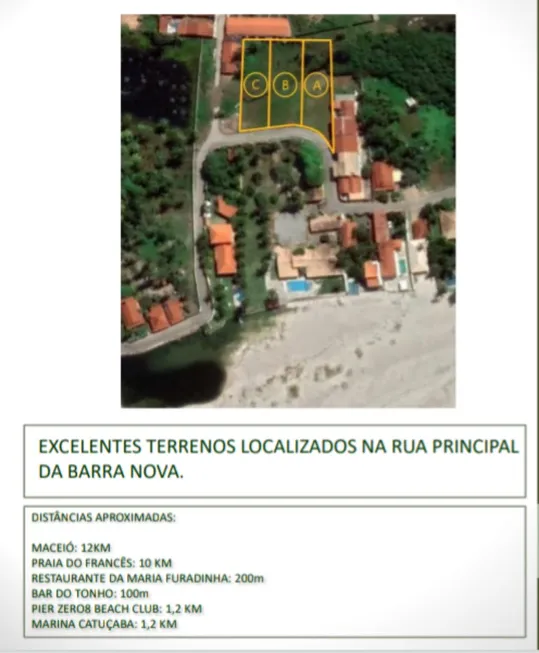 Foto 1 de Lote/Terreno à venda, 907m² em Barra Nova, Marechal Deodoro