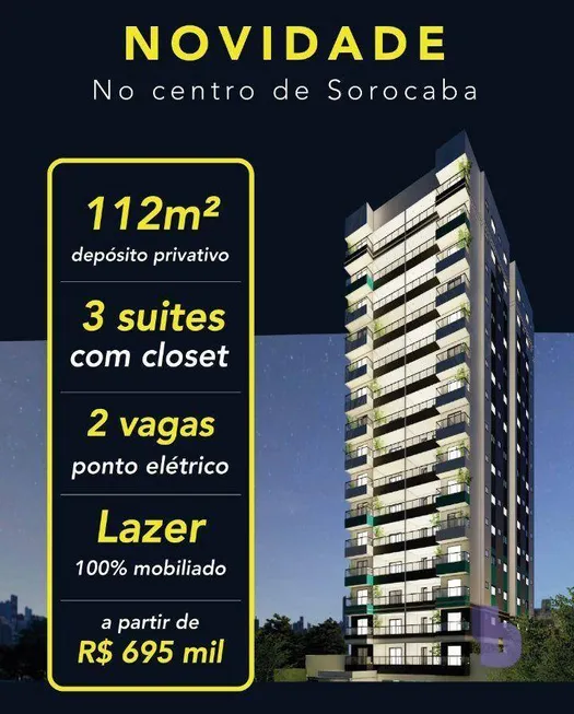 Foto 1 de Apartamento com 3 Quartos à venda, 106m² em Vila Lucy, Sorocaba