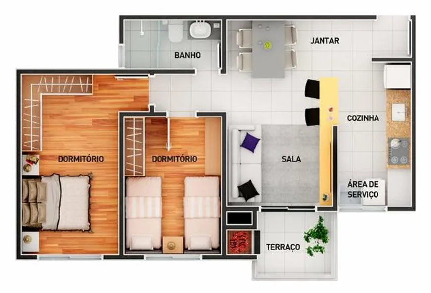 Foto 1 de Apartamento com 2 Quartos à venda, 54m² em Vargem Pequena, Florianópolis