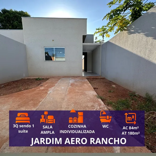 Foto 1 de Casa com 3 Quartos à venda, 84m² em Jardim Aero Rancho, Campo Grande