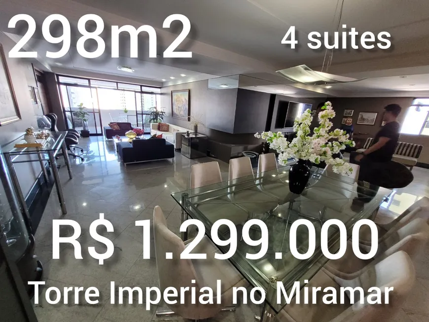 Foto 1 de Apartamento com 4 Quartos à venda, 298m² em Miramar, João Pessoa