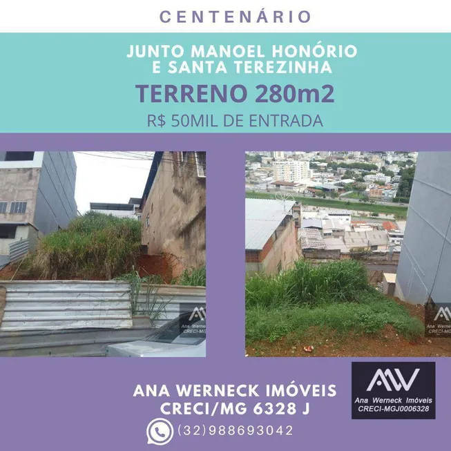 Foto 1 de Lote/Terreno à venda, 280m² em Centenário, Juiz de Fora