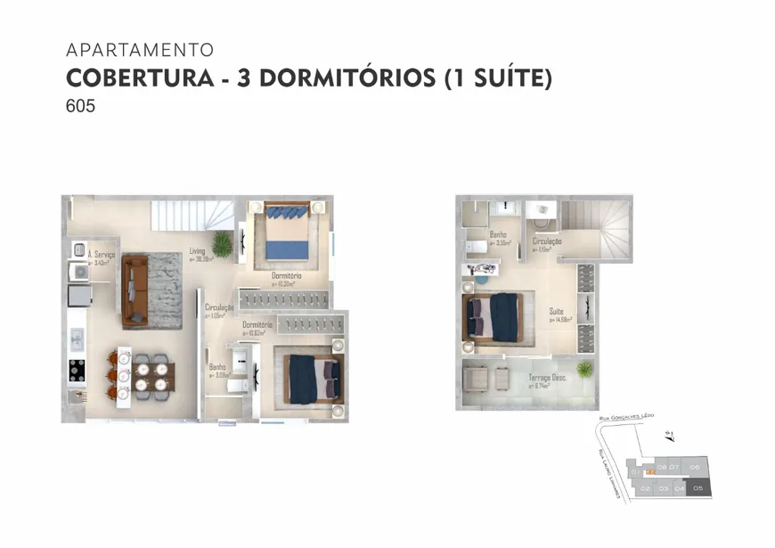 Foto 1 de Cobertura com 3 Quartos à venda, 101m² em Trindade, Florianópolis