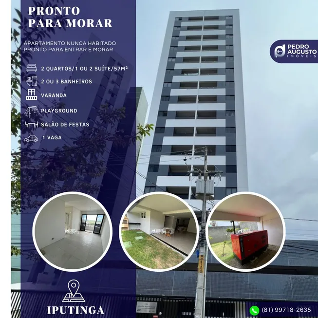 Foto 1 de Apartamento com 2 Quartos à venda, 57m² em Iputinga, Recife